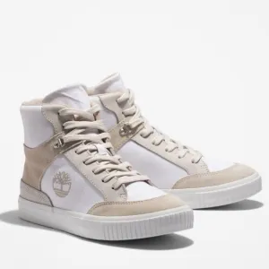 Timberland Skyla Bay White High Top Sneakers Boots Bootie Shoes Flats 9.5 10 NEW