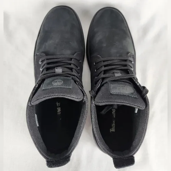 Timberland Suede Canvas Black Ankle Boots