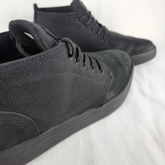 Timberland Suede Canvas Black Ankle Boots