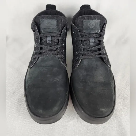 Timberland Suede Canvas Black Ankle Boots