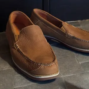 Timberland Tan Leather Ortholite Slip On Loafers Men's Size 9.5