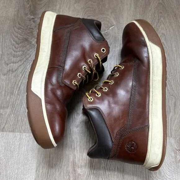 Timberland Tenmile Leather Chukka Men’s 10 Brown Casual Preppy Ankle Boots A17P3