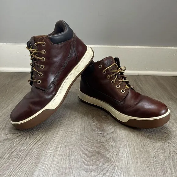 Timberland Tenmile Leather Chukka Men’s 10 Brown Casual Preppy Ankle Boots A17P3