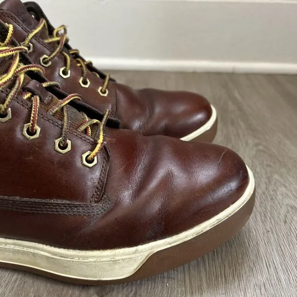 Timberland Tenmile Leather Chukka Men’s 10 Brown Casual Preppy Ankle Boots A17P3