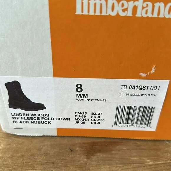 Timberland Womens Linden Woods Fold-Down Leather Casual Combat &amp; Lace-Up Boots