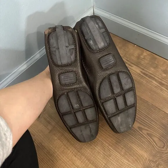 To Boot New York Adam Derek Brown Leather Slip On Loafers Size 11 Italy