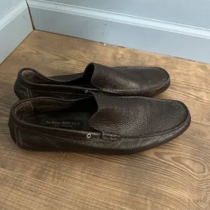To Boot New York Adam Derek Brown Leather Slip On Loafers Size 11 Italy