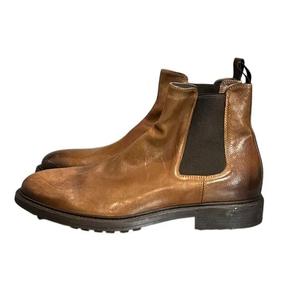 To Boot New York Men's Brown Leather Chelsea Boots 11.5 Luxury Western Cowboy