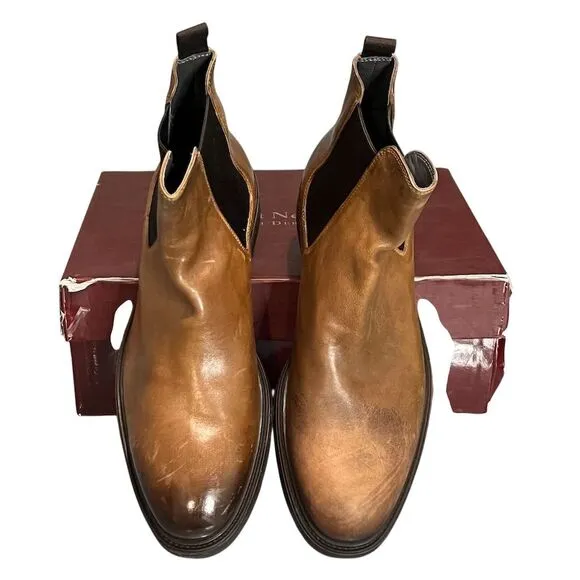 To Boot New York Men's Brown Leather Chelsea Boots 11.5 Luxury Western Cowboy