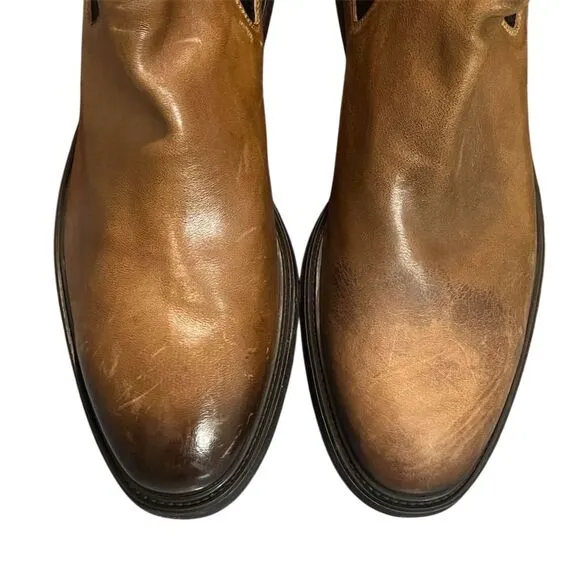 To Boot New York Men's Brown Leather Chelsea Boots 11.5 Luxury Western Cowboy