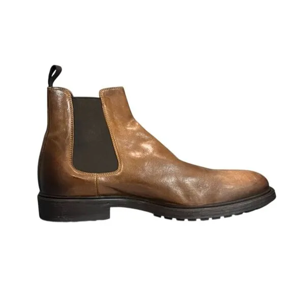 To Boot New York Men's Brown Leather Chelsea Boots 11.5 Luxury Western Cowboy