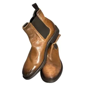 To Boot New York Men's Brown Leather Chelsea Boots 11.5 Luxury Western Cowboy