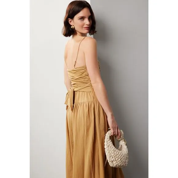 Toccin x RTR Ruched Tie Midi Dress Size 6