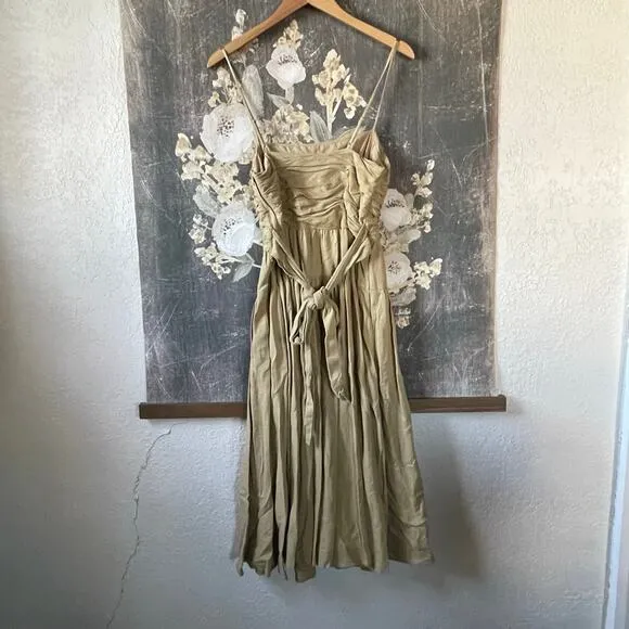 Toccin x RTR Ruched Tie Midi Dress Size 6