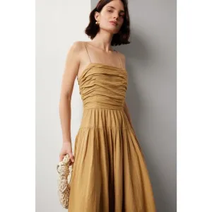 Toccin x RTR Ruched Tie Midi Dress Size 6