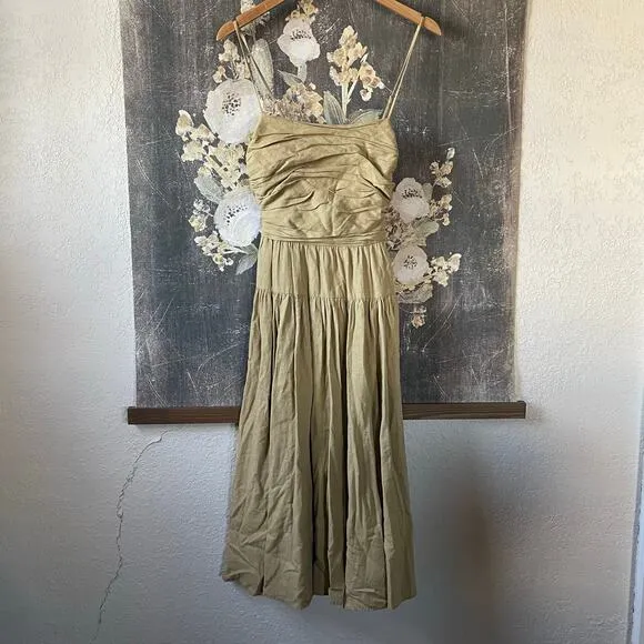 Toccin x RTR Ruched Tie Midi Dress Size 6