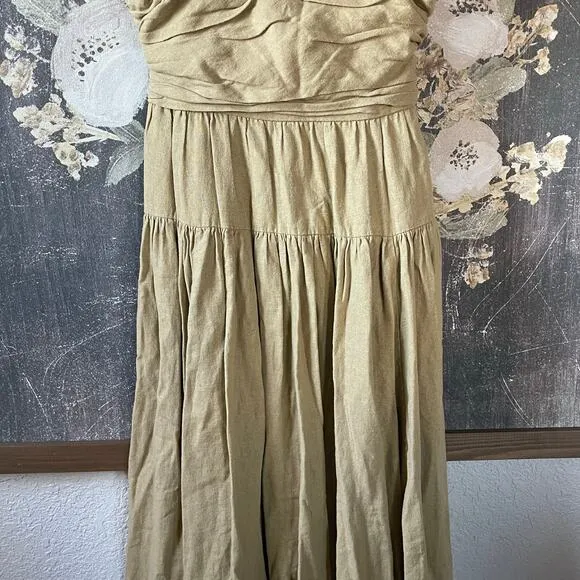 Toccin x RTR Ruched Tie Midi Dress Size 6