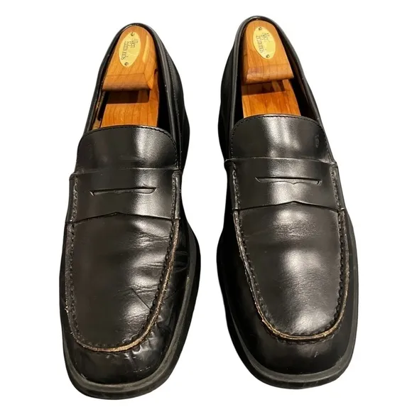 Tods Black Loafers Dress Up Shoes Mens Size 10 Slip On EUC