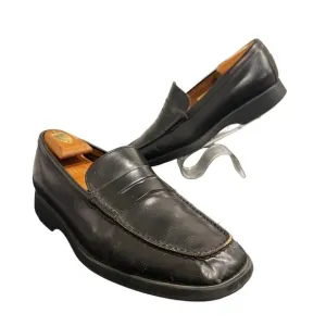 Tods Black Loafers Dress Up Shoes Mens Size 10 Slip On EUC