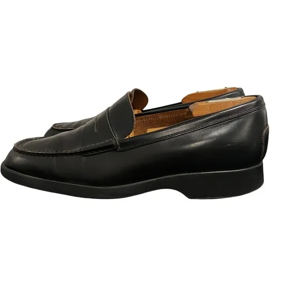 Tods Black Loafers Dress Up Shoes Mens Size 10 Slip On EUC