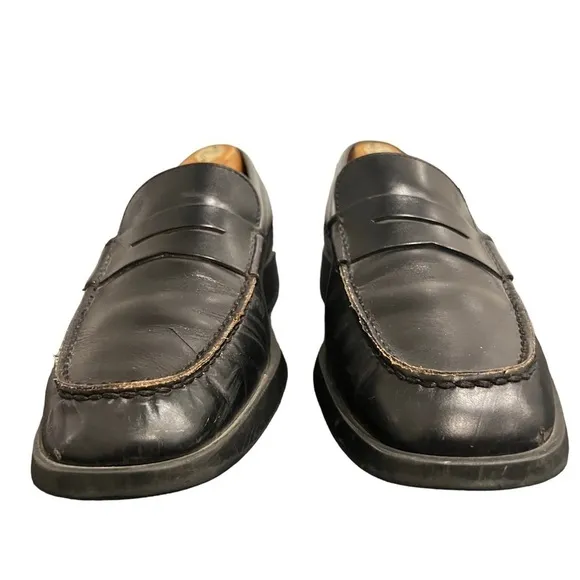 Tods Black Loafers Dress Up Shoes Mens Size 10 Slip On EUC