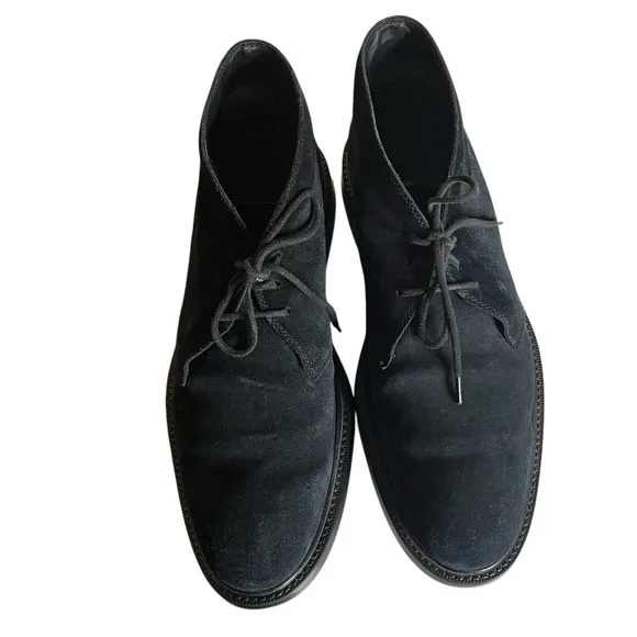 TODS Black Suede Chukka Boots Desert Boots Rubber Pebbled Soles Mens UK 9 1/2