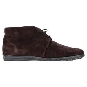 Tod's Desert Lace-Up Ankle Boots in Brown Suede
