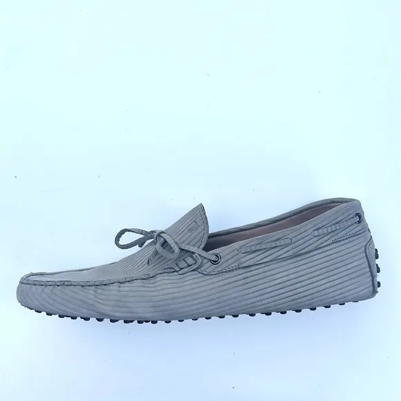 Tod’s Driver Slip-On Loafers, Light Gray, size 11