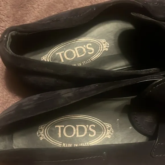 Tods Loafers Suede Drivers Blue Size Men’s 8