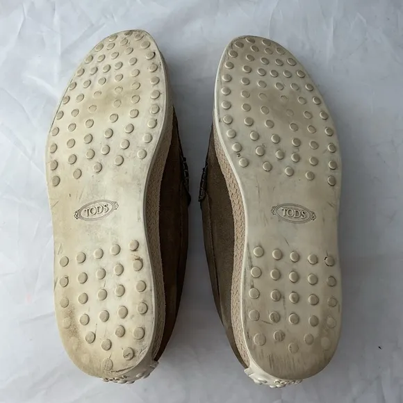 Tod's Men's Suede Loafers in Taupe