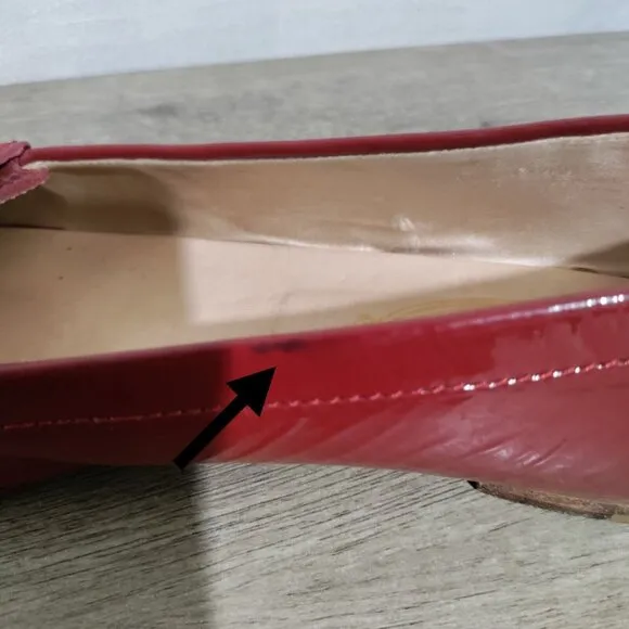 Tod's Red Patent Leather Slip On Loafers Size 7.5