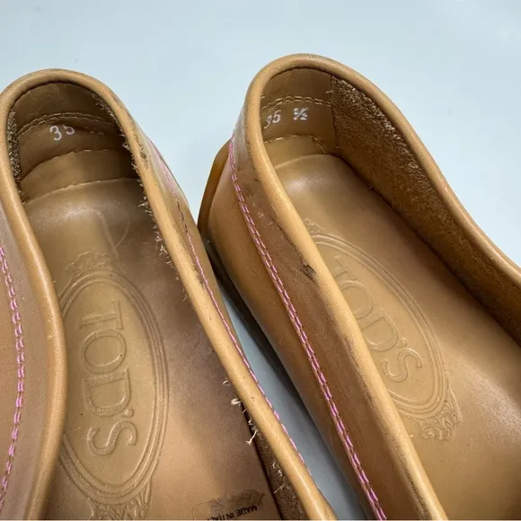 Tod’s Tan Loafers with Red Tassels