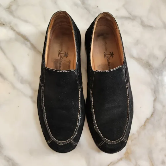 Tommy Bahama Astor Black Suede Slip-On Loafers