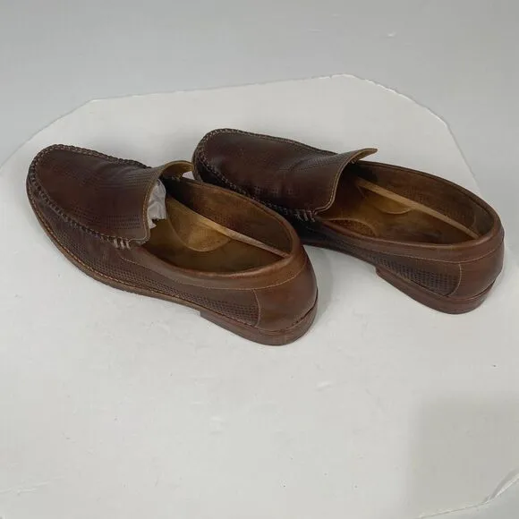 Tommy Bahama Felton Brown Leather Loafers Mens Size 11 M Slip On Perforated