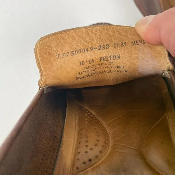 Tommy Bahama Felton Brown Leather Loafers Mens Size 11 M Slip On Perforated