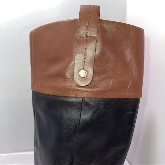 Tommy Hilfiger Leather Riding Boots Size 6 Black &amp; Brown. Nearly new.