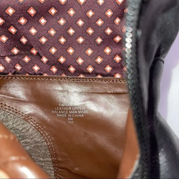 Tommy Hilfiger Leather Riding Boots Size 6 Black &amp; Brown. Nearly new.