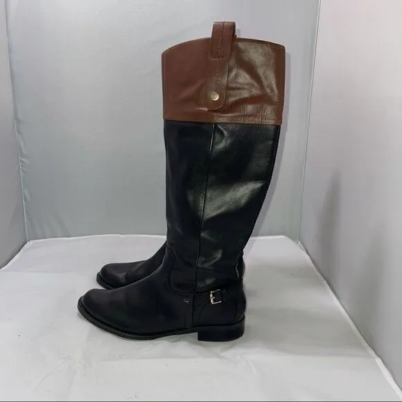Tommy Hilfiger Leather Riding Boots Size 6 Black &amp; Brown. Nearly new.