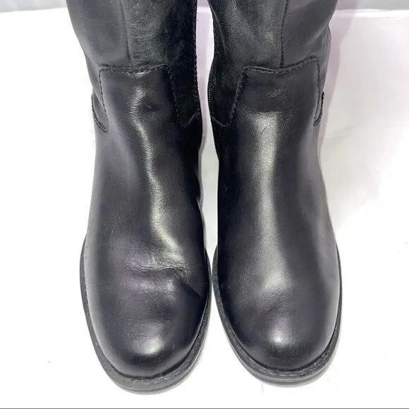 Tommy Hilfiger Leather Riding Boots Size 6 Black &amp; Brown. Nearly new.