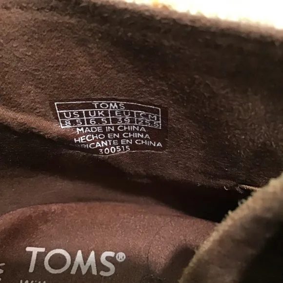 Toms 8.5 Sienna Leather Printed Fall leaves Desert Wedge Boots