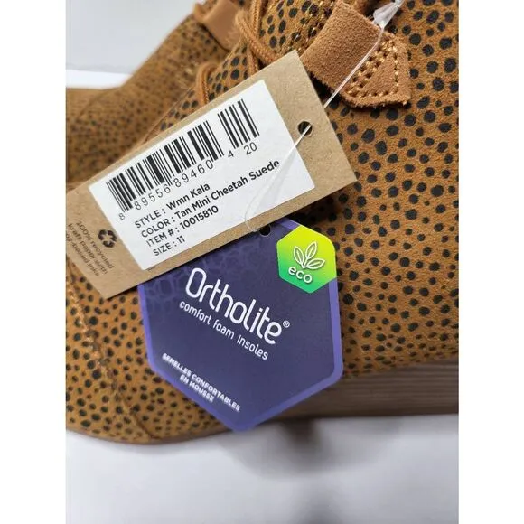 Toms Boots Desert Wedge Ankle Booties Cheetah Print Round Toe Lace-Up Size 11