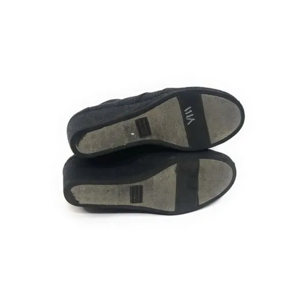 Toms Kala Desert Wedge Lace Up Ankle Boots Sneakers Charcoal Gray Wool Size 8