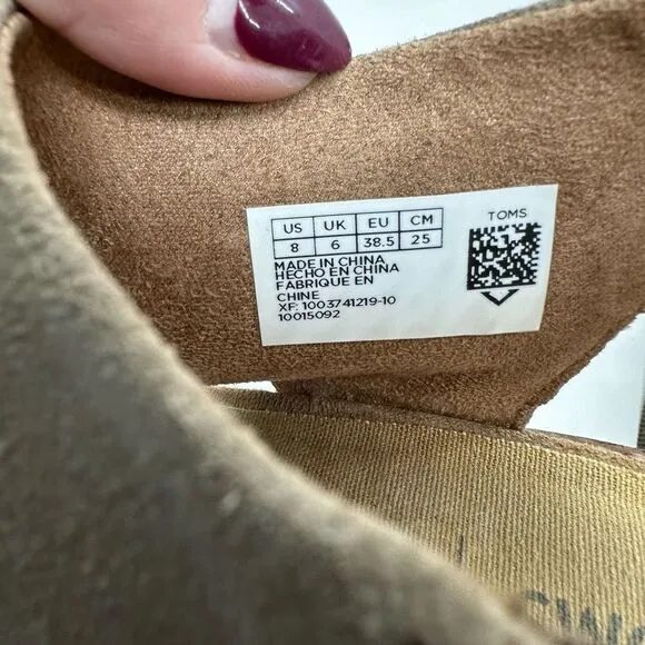 Toms Majorca Suede Block Ortholite Comfort Foam Sandals