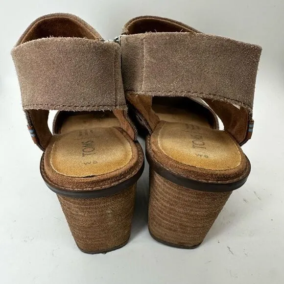 Toms Majorca Suede Block Ortholite Comfort Foam Sandals