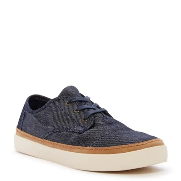 TOMS Men's Navy Canvas Lace Up Sneakers