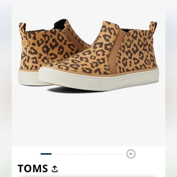Toms sneakers Bryce Doe Leopard print canvas New in Box SZ 8