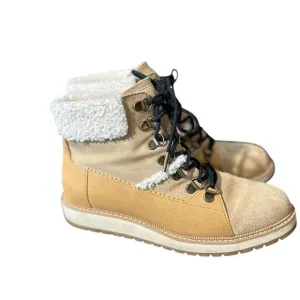 TOMS‎ Women's Ankle Boots Size 8 Brown Waterproof Lace-Up Casual