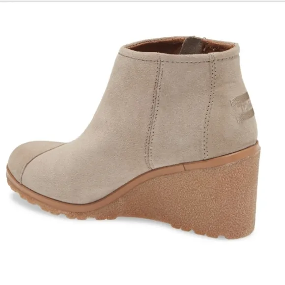 TOMS Women's Avery Ankle Boots/Booties, Desert Taupe Suede Mix, Size 12 NWB