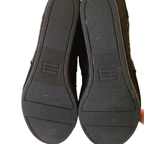 Toms Womens Shoes Boots Kala Desert Wedge Bootie Black Silver Tweed Suede 9.5