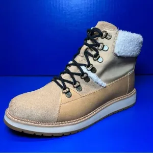 Toms Womens Mesa Waterproof Lace Up Boots in Desert Tan Suede/Leather 8